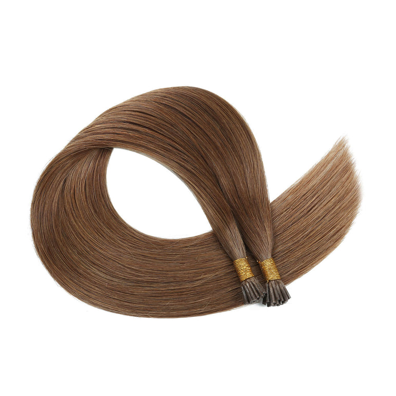 I Tips Human Hair 40G #6 Dark Chestnut Brown NATURAL STRAIGHT