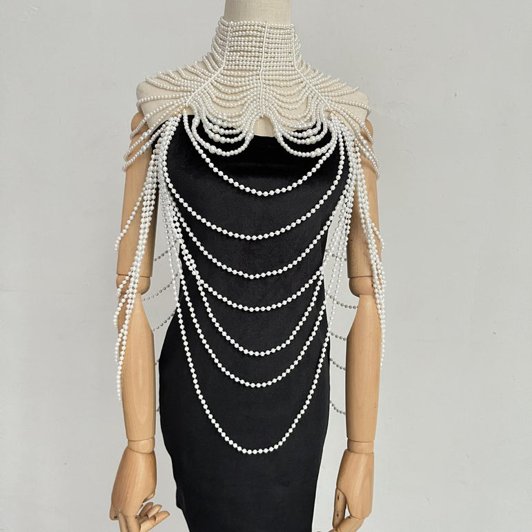 Pearl breast chain Pearl shoulder chain Bra Chains Body Jewelry