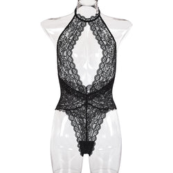 2020 Sexy Lingerie Lace Bodysuits  Hollow Out Perspective Backless