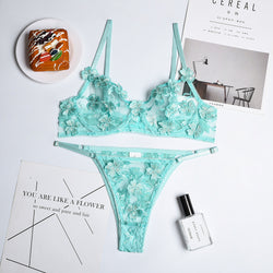 2022 New Three-dimensional Flower Mesh Sexy Lingerie Set