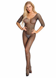 Bodysuits Hollow hot drilling open mesh sexy lingerie