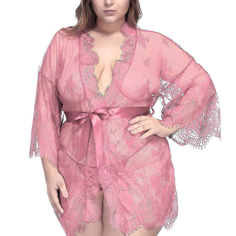 Lace plus size sexy pajamas sexy teasing sexy lingerie