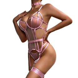 New sexy lingerie set perspective webbing stitching