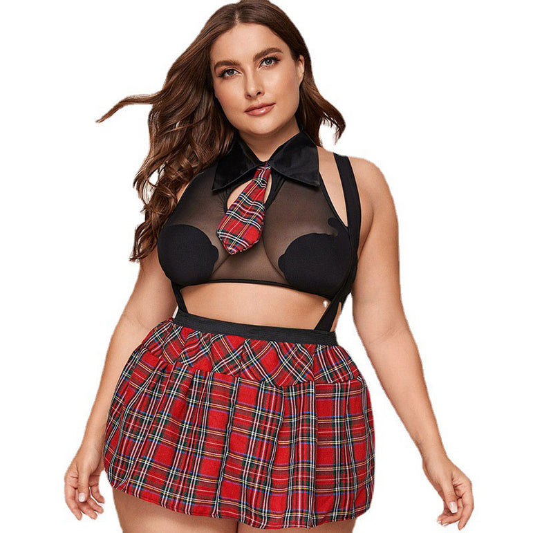 Plus Size Sexy Lingerie Cosplay Student Uniform Sexy Costume Suit