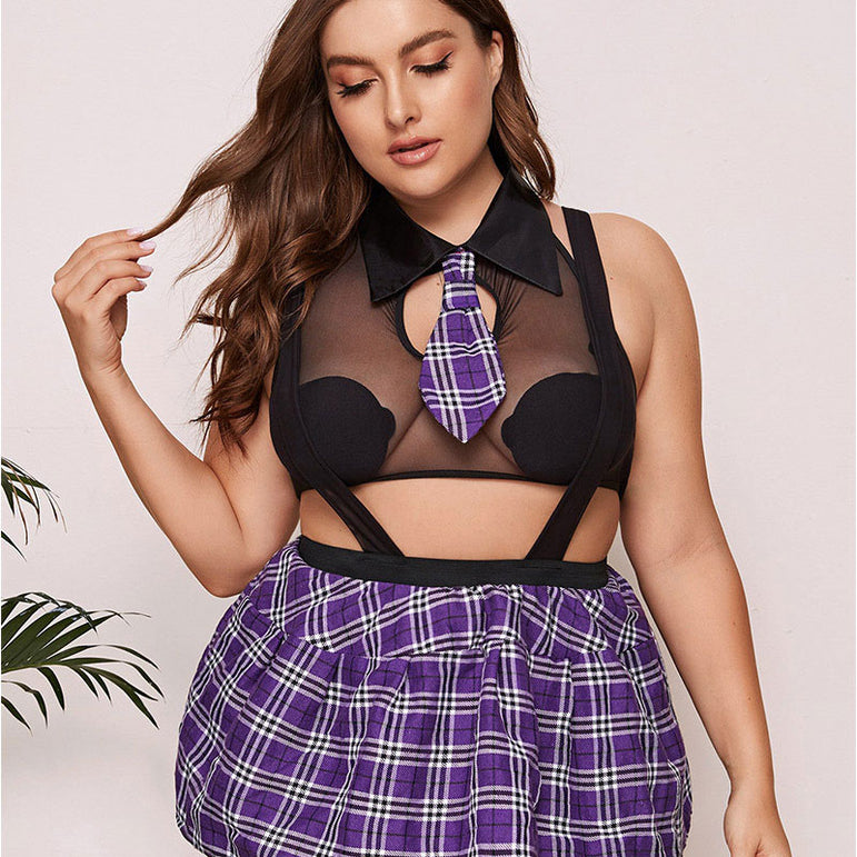 Plus Size Sexy Lingerie Cosplay Student Uniform Sexy Costume Suit