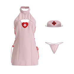 Sexy lingerie exposed breasts hollowed out temptation nurse costumes
